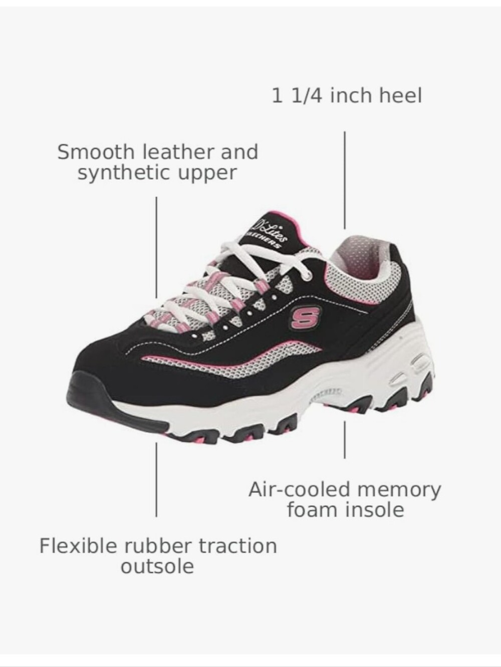 Skechers Women's D'lites Life Saver Memory Foam Lace-up Sneakers Sz 8